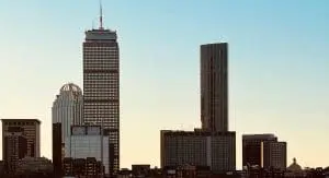 Boston Luxury Buildings & High Rises - Skyline Image of Purdential Center & One Dalton in Back Bay