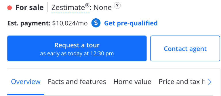 Zillow Request Tour